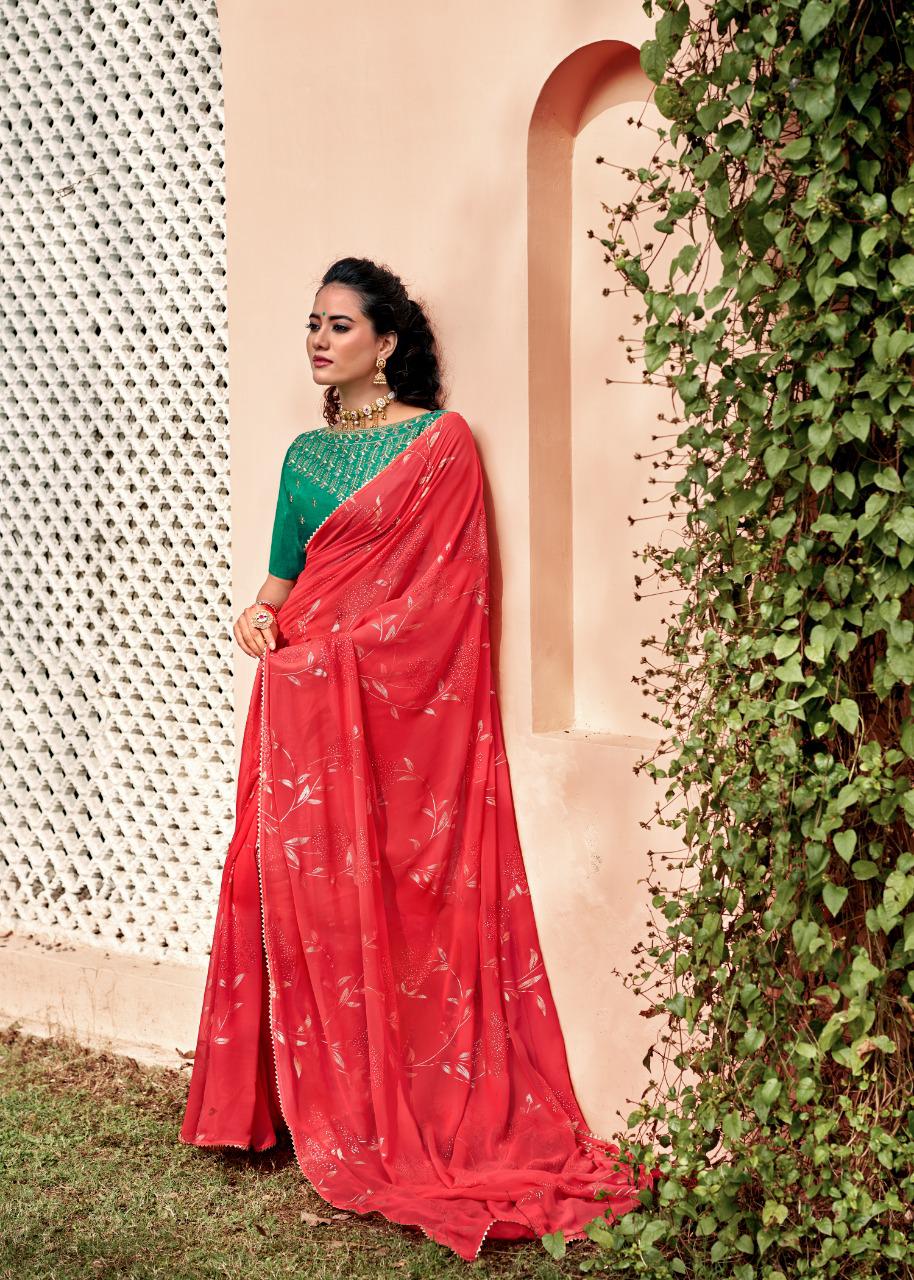 Lt Rajkanya Fancy Party Wear Wholesale Georgette Sarees Catalog
